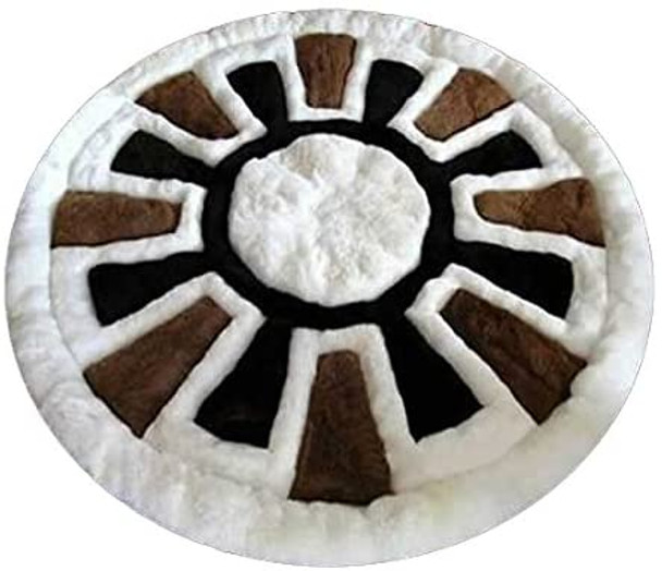 Alpaca Fur Rug Round 24" Diameter - Design 45