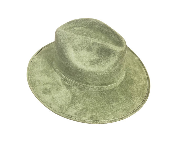 Suede Fedora Hat in Soft Sage size M Unisex