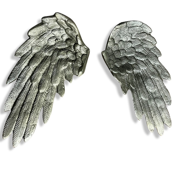 Set of Two Painted Bronze  Aluminum Angel Wings 16"