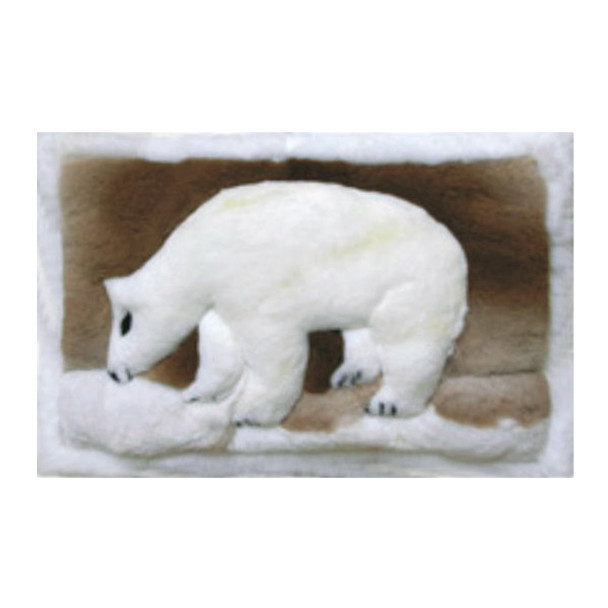 Alpaca Fur Rug Walking Bear Design Mat 22" x 32" - Design 20