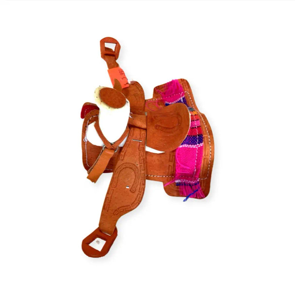 Western Horse Miniature Leather Saddle Adorable Decoration