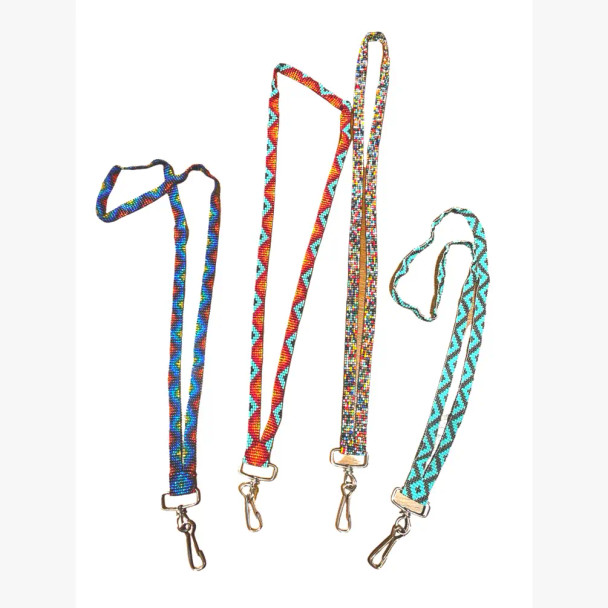 Narrow Crystals & Glass Beads Lanyard Assorted Colors