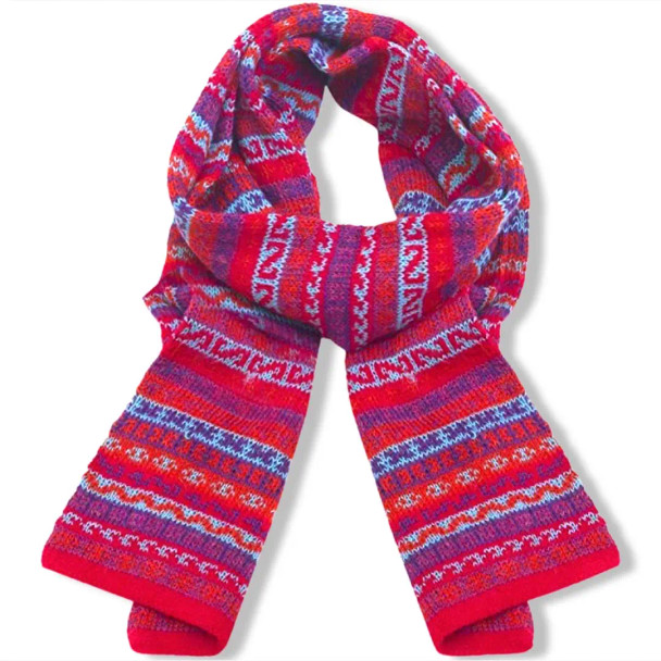 Nordic Cozy & Warm Soft Scarf Double Knit 100% Alpaca