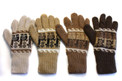 Fine Alpaca Blend Gloves with Llama Patterns