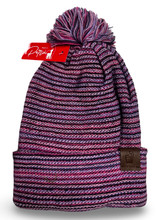 Winter Park Alpaca 100% Reversed Stripes Beanie Hat Super  display picture 3