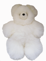 Artisan Made Alpaca Fur Teddy Bear Peru 15" Natural White