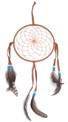 Dream Catcher 6" Assorted Color Leather and Feathers Handmade