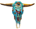 Original Steer Skull Hand Painted with Horns 22" x 22" x 12"