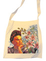 Frida Kahlo Flowers Canvas Tote 14" x 16" with 30" Handle Strap