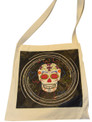 Sugar Skull Tote Printed on Canvas Day of the Dead Shoulder Bag