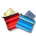 Assortment Hand Woven Coin Purse Zippered Striped 3" x 3.75"