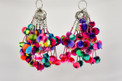 Keychain or Purse Charms Pom Pom Multicolor Decor