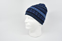 Beanie Two Tone with Llama Pattern Knit 100% Alpaca Reversible