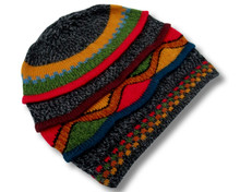Waves and Stripes Alpaca Knit Fine Reversed Beanie Hat Hand  display picture 1