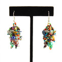 Beaded Fuzzy Earrings Multicolor