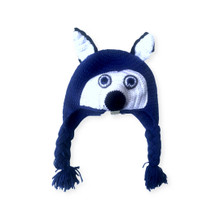 Wolf Knit Alpaca Beanie Wildlife Ear Flaps Ski 100% Wool  display picture 1