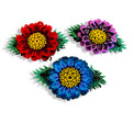 Sunflower Leaves Glass Beaded Columbine Barrette Assorted