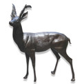 Springbok antelope Standing Garden Statue Bronze Color Recycled Aluminum Art Monument