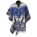 Deer Poncho Two Tone Reversible Unisex Acrylic