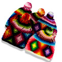 Multicolored Knit 100% Alpaca Hat from Peru Classic Andes