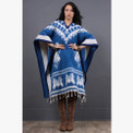 Horse Woven Acrylic Poncho Reversible One Size