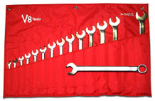 V8 9415 15 Piece Long Pattern Combination Wrench Set (SAE)