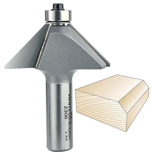 WHITESIDE-2306 Router Bit 45 DEGREE CHAMFER - 1/2