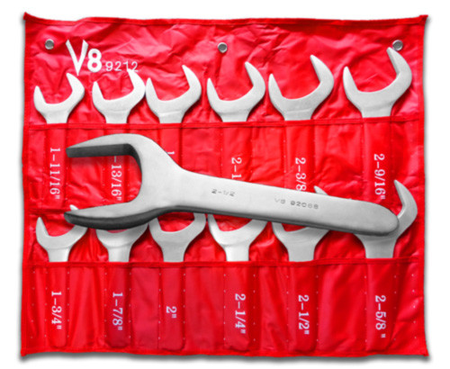 V8 9212 12pc Jumbo Service Wrench Set Updated with New Zinc Finish
