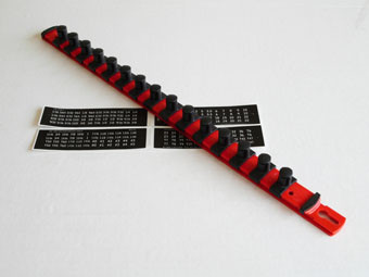 Ernst Manufacturing Red Magnetic Socket Organizer With 1/4" Twist Lock Clips