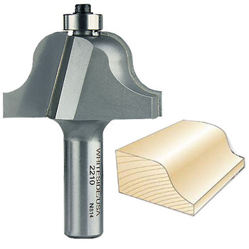 WHITESIDE-2210 Router Bit 1/2" SH X 3/8" R X 2" LD X 1" CL X 2-3/4" OAL