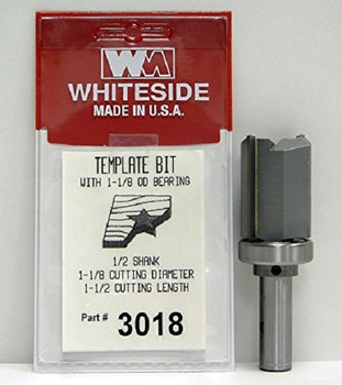 WHITESIDE MACHINE 3018 TEMPLATE BIT W/BALL BEARING GUIDE 1-1/8CD 1 -1/2CL 1/2SH