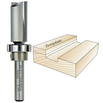WHITESIDE MACHINE 3008 TEMPLATE BIT W/BALL BEARING GUIDE 5/8CD 1CL 1/4SHANK