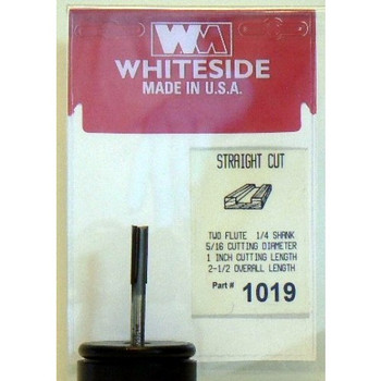 Whiteside 1019 Carbide Tipped Straight Bit 5/16"CD 1"CL 1/4" SHANK
