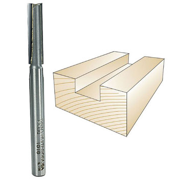 Whiteside 1016 2 Flute Straight Bit, 1/4 Dia, 1" Cut Length, 1/4 Shank