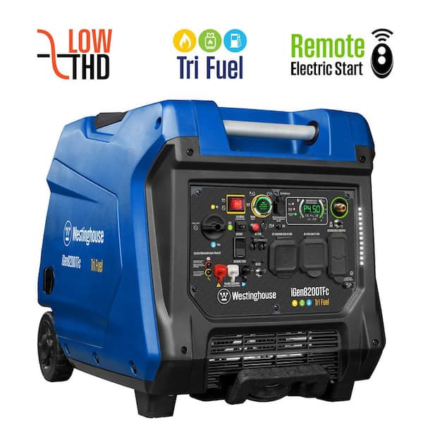 Westinghouse 8,200-Watt Remote Electric Start Tri Fuel Gas, 