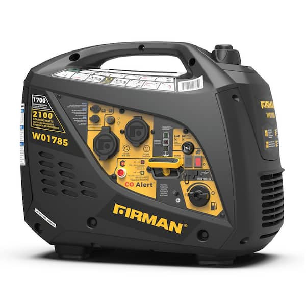 FIRMAN 2,100/1,700-Watt Recoil Start Gas Powered Inverter Generator with, CO Alert, Built-In Parallel Capability and RV Adapter