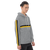 Black & Gold stripes on classic gray hoodie  — updated with abstract base pattern (side view)