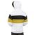 Black & gold stripes on classic white hoodie  — updated with abstract base pattern (back view)