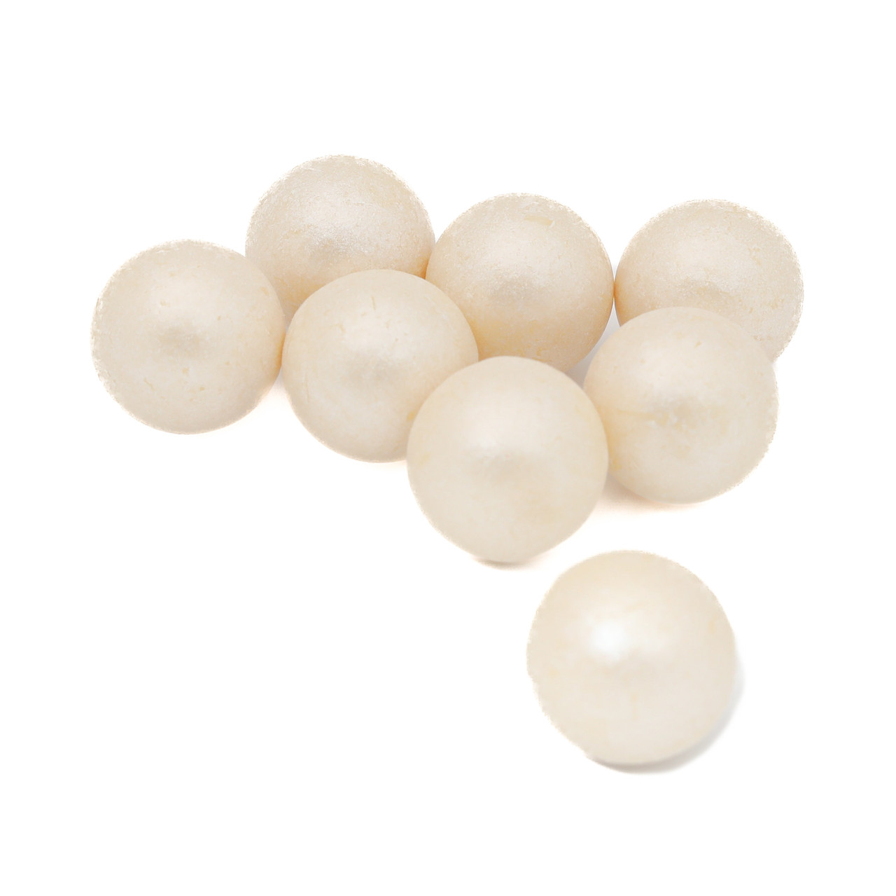 Chocolate Candy Pearls 20mm White  Iridescent Edible Pearl Decoration