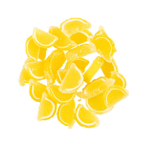 Yellow Lemon Jelly Fruit Slices, Mini