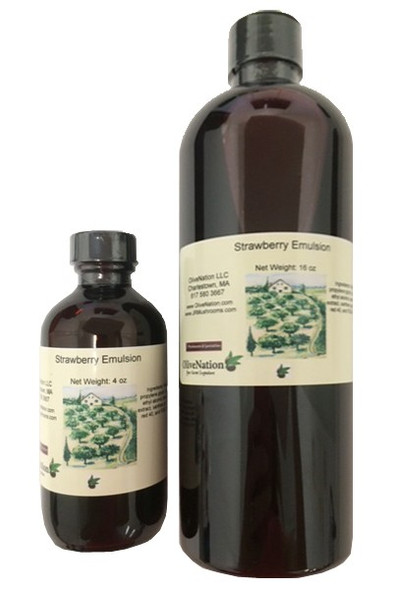 16 ounce and 4 ounce bottle of Strawberry Emulsion