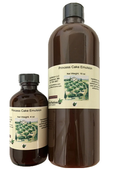 16 ounce and 4 ounce bottle of Princess Emulsion