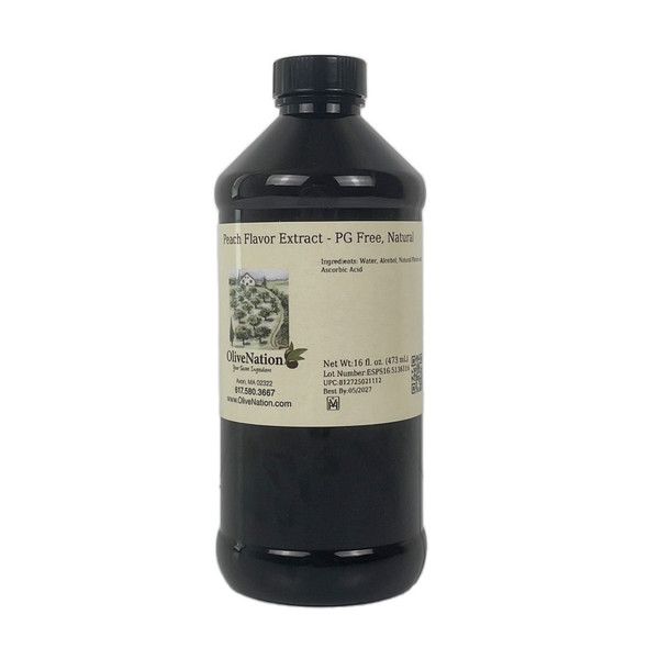 Peach Flavor Extract - PG Free, Natural 16 fl oz