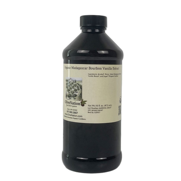 16 ounce bottle of Organic Madagascar Bourbon Vanilla Extract