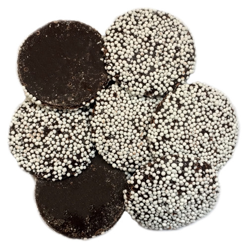 Dark Chocolate Nonpareils, White