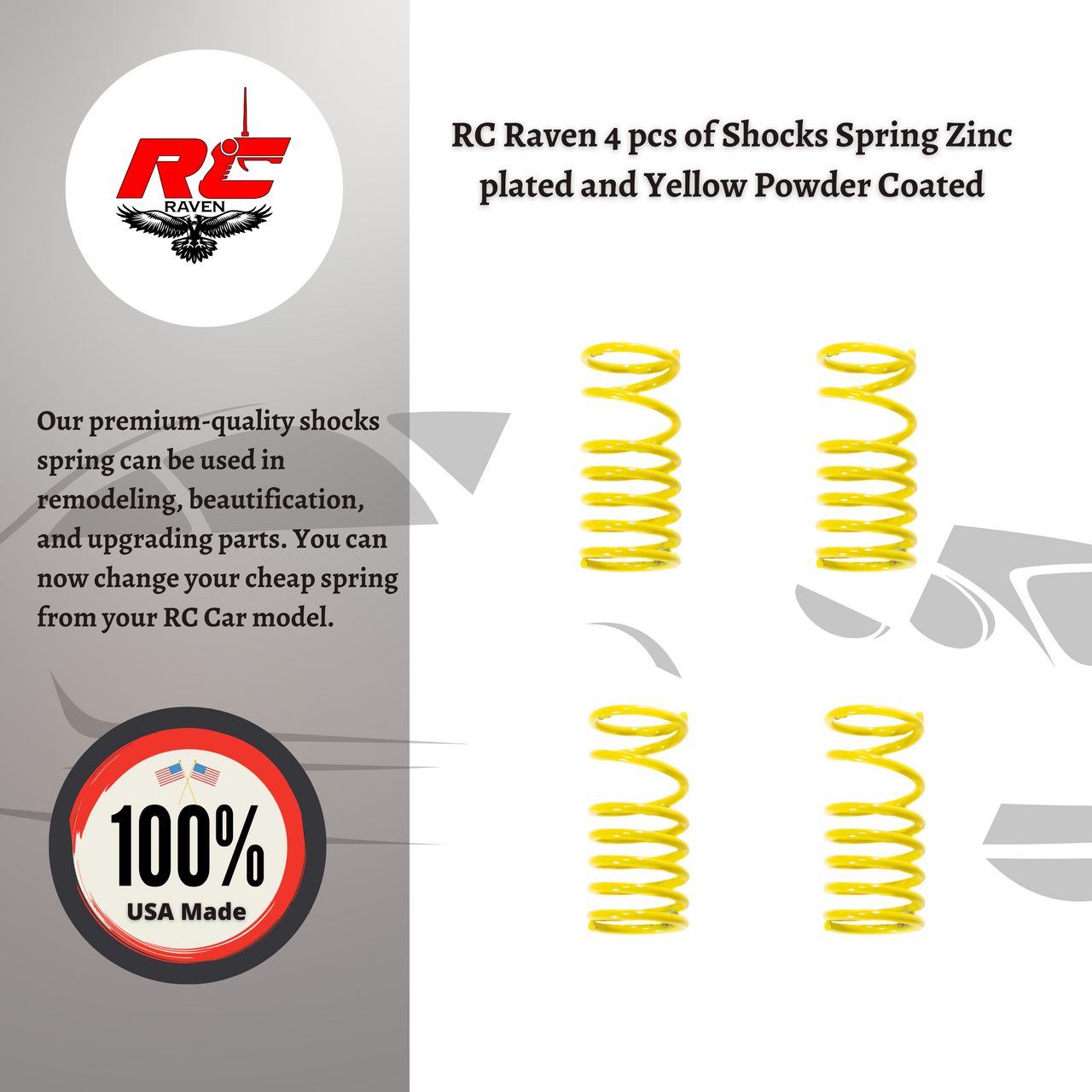 ERevo or Revo 3.3 Yellow Dual Rate Shock Springs Set R/C Raven Inc