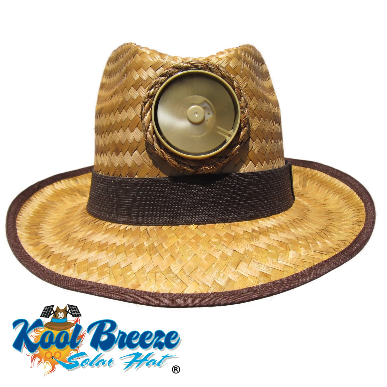 Kool Breeze Solar Hats Fedora Brown Solar Straw Hat w. Band