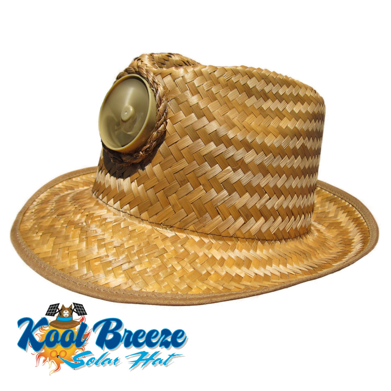Kool Breeze Solar Hats Plain Fedora Brown  Solar Straw Hat