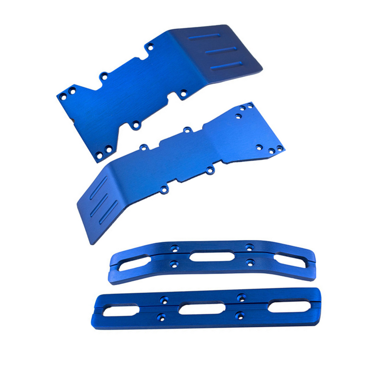 T-Maxx and E-Maxx Blue Anodized Skid Plate and Bumper Deal