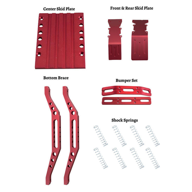 T Maxx 4907,  Red anodized aluminum package with free silver dual rate springs